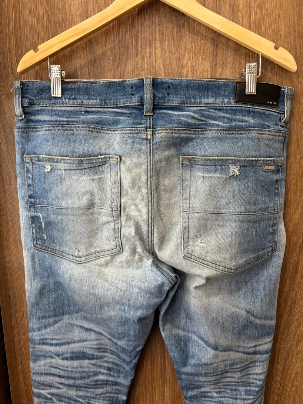 AMIRI Men’s Blue Faded Distressed Skinny Jeans Size 36 Used